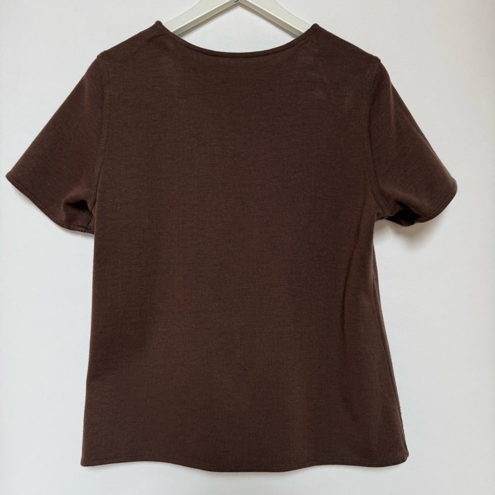 Vintage Reversible Black and Brown Short Sleeve Top - Picture 8 of 10